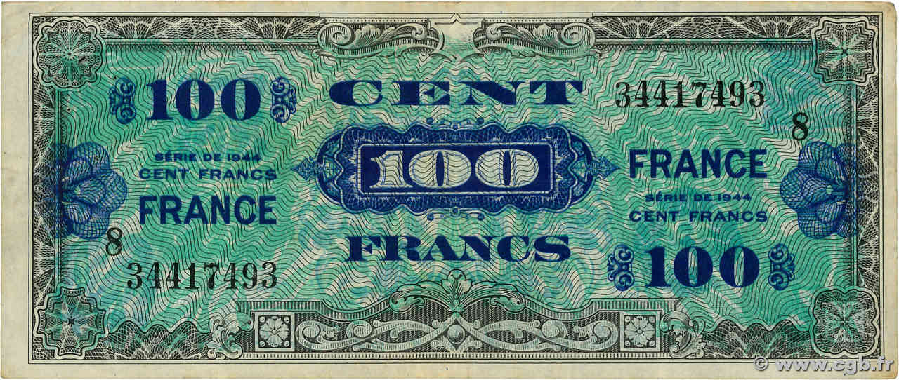 100 Francs FRANCE FRANCE  1945 VF.25.08 VF+