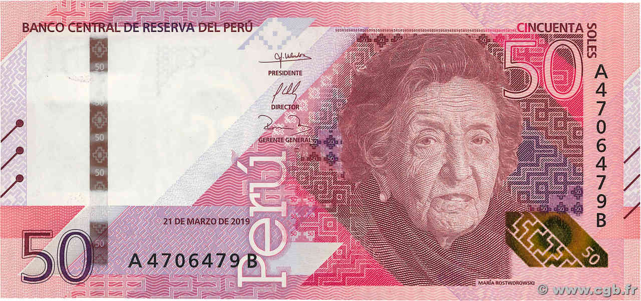 50 Soles PERú  2019 P.198 FDC