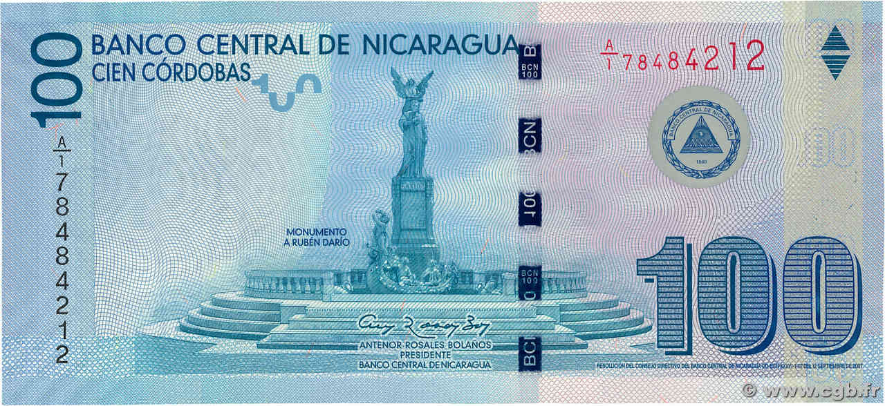 100 Cordobas Commémoratif NICARAGUA  2012 P.208 NEUF