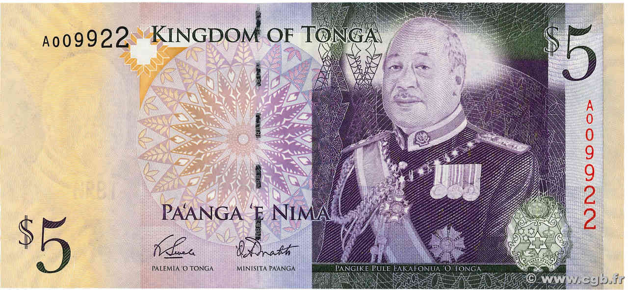 5 Pa anga TONGA  2008 P.39 ST