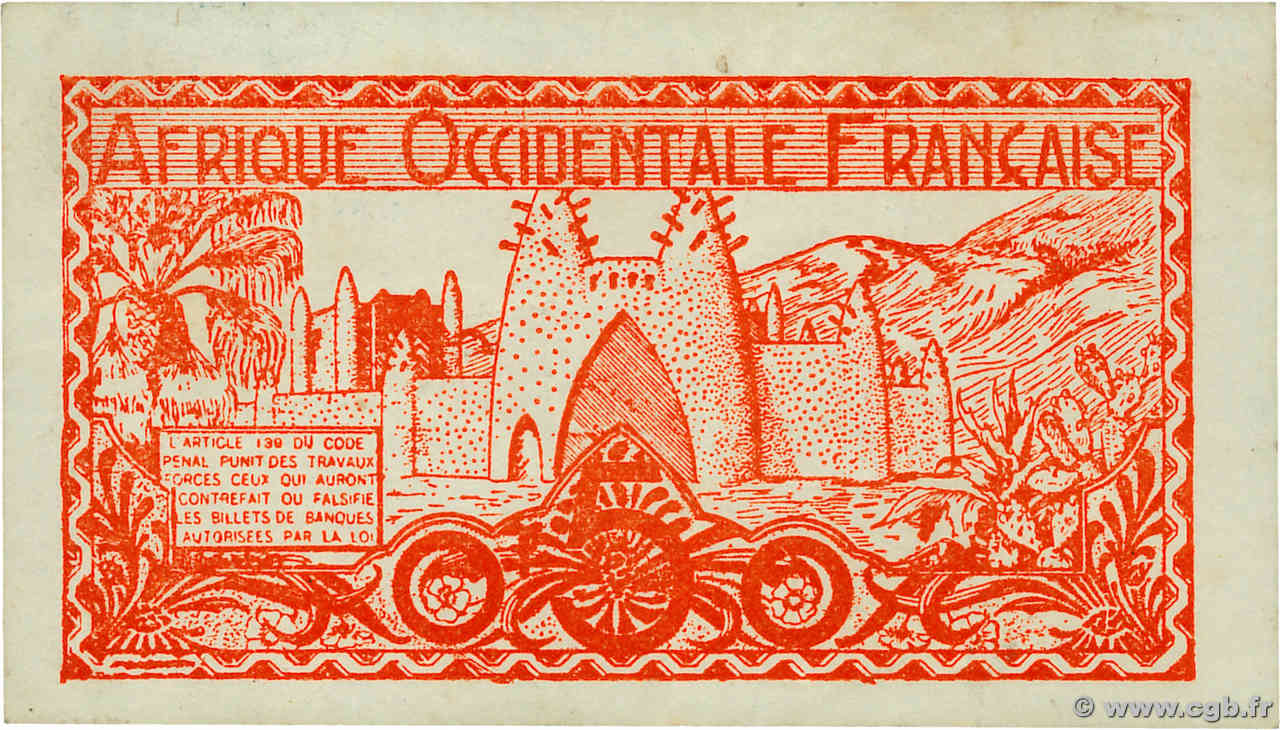 0,50 Franc FRENCH WEST AFRICA (1895-1958)  1944 P.33a XF-