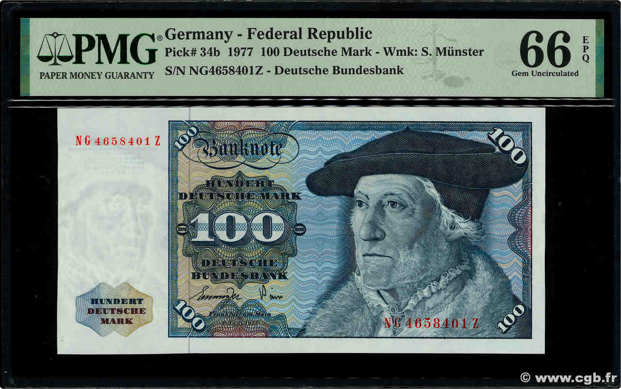 100 Deutsche Mark GERMAN FEDERAL REPUBLIC  1977 P.34b FDC