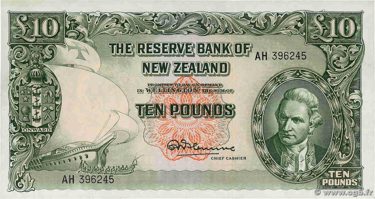 10 Pounds NUEVA ZELANDA
  1960 P.161d SC