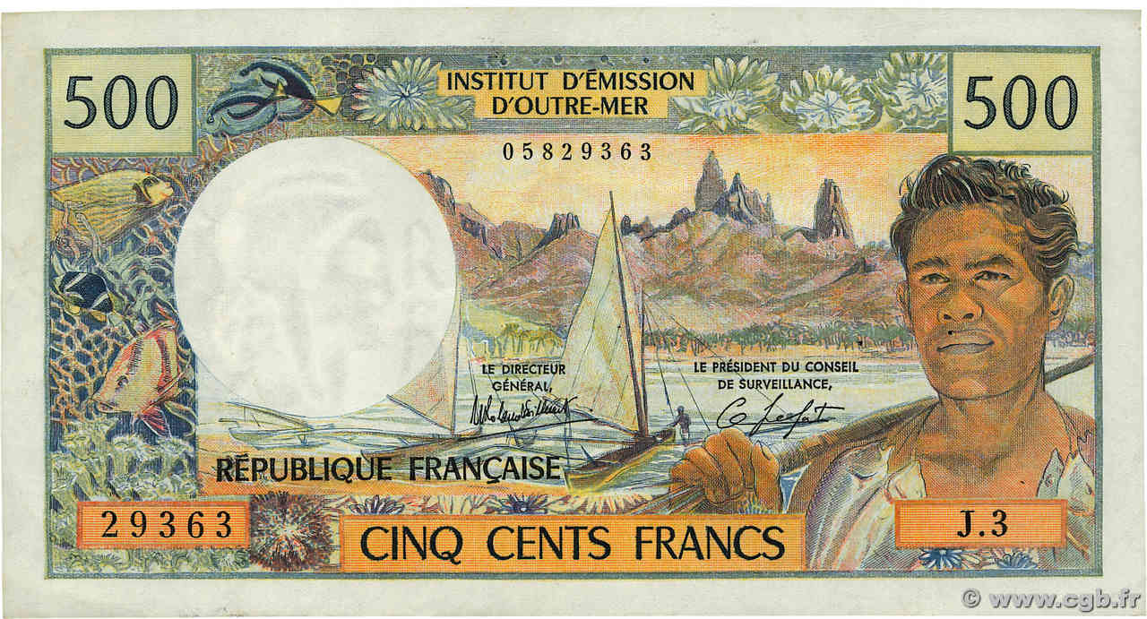 500 Francs TAHITI  1985 P.25d TTB