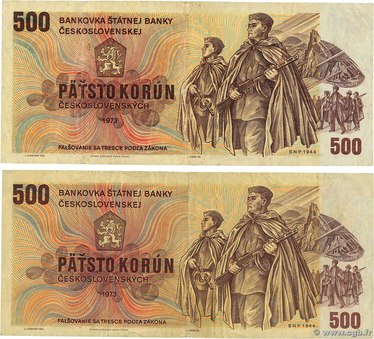 500 Korun Lot CECOSLOVACCHIA  1973 P.093 MB