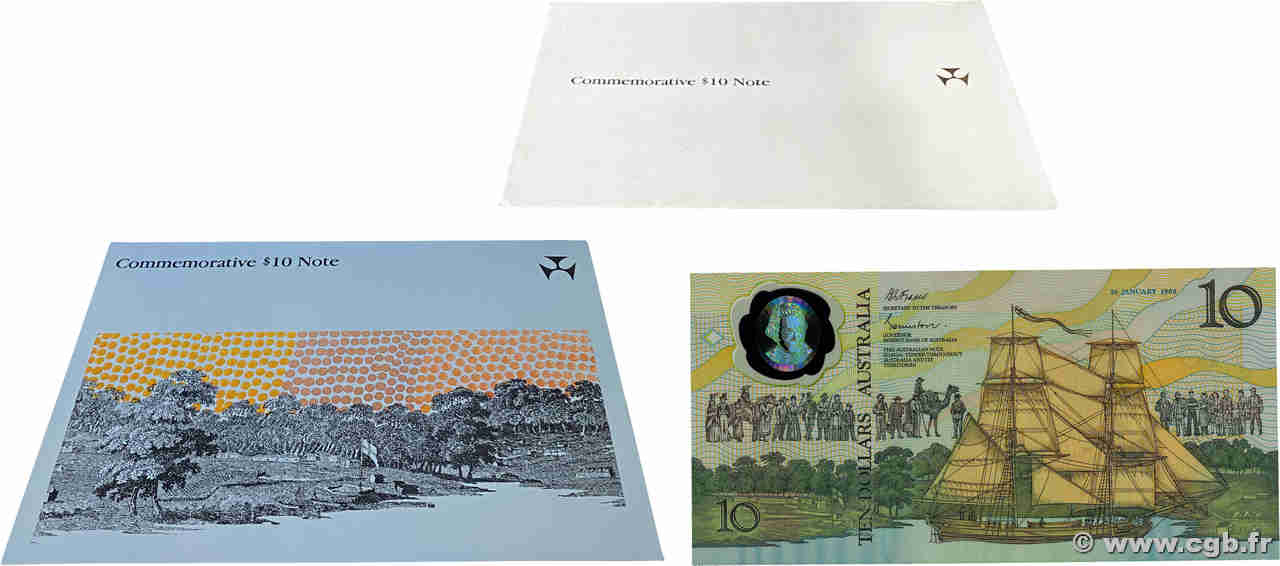 10 Dollars Set de présentation AUSTRALIA  1988 P.49a UNC