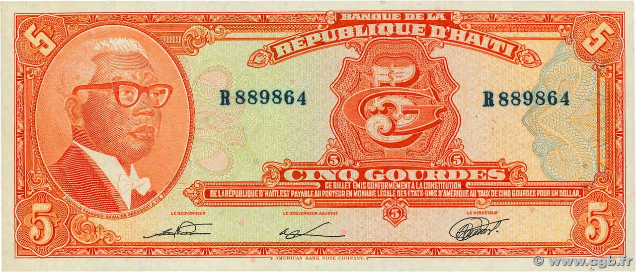 5 Gourdes HAÏTI  1979 P.232 UNC-