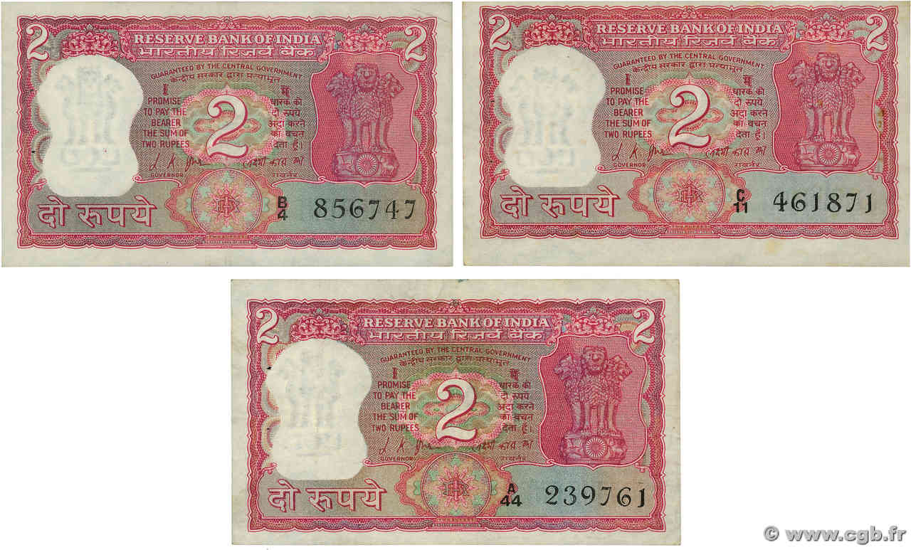 2 Rupees Lot INDIA
  1970 P.067a MBC+