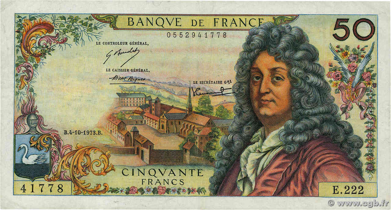 50 Francs RACINE FRANCE  1973 F.64.24 TTB