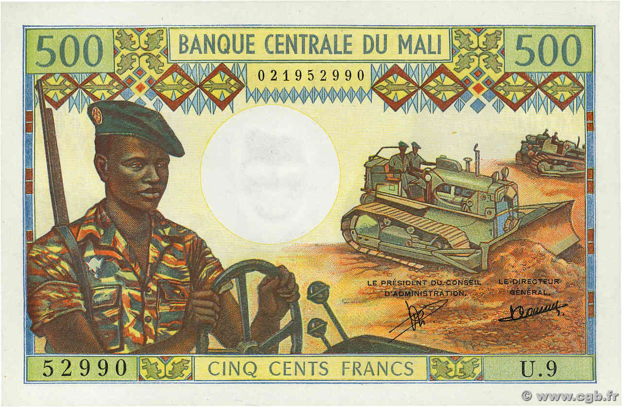 500 Francs MALI  1973 P.12c UNC