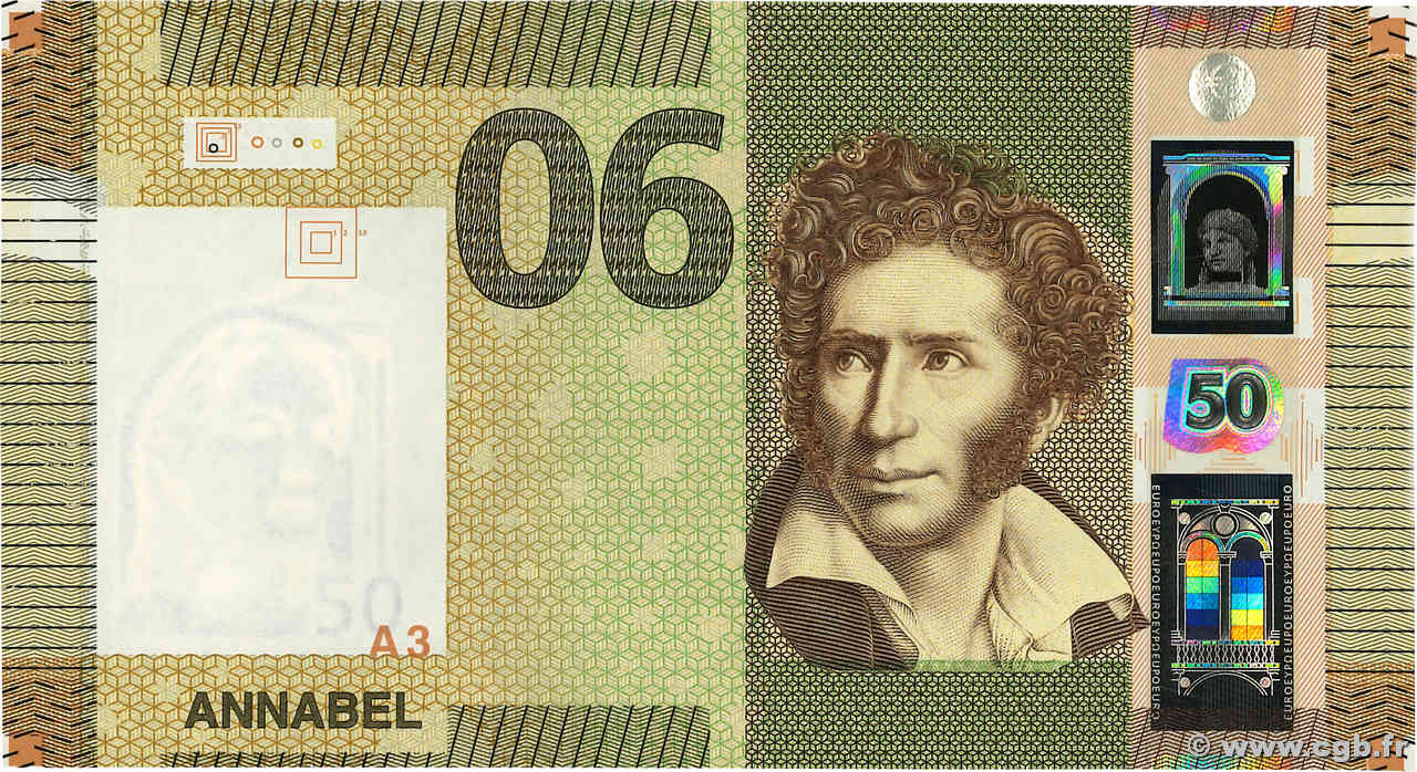 Format 50 Euros Test Note EUROPA  2003 P.- SC+