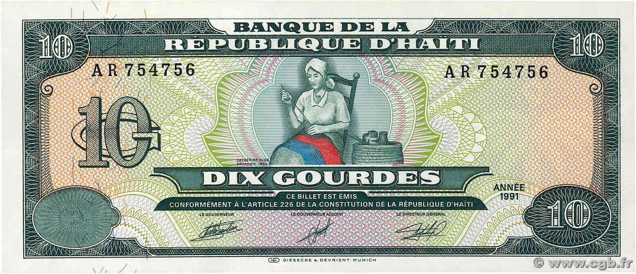 10 Gourdes HAÏTI  1991 P.256a ST