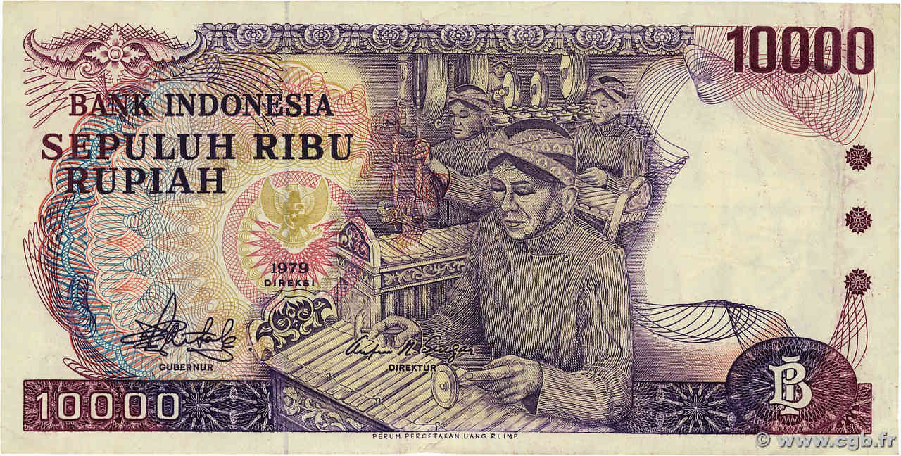 10000 Rupiah INDONESIA  1979 P.118 MBC