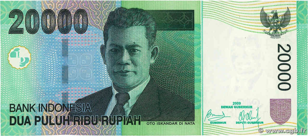 20000 Rupiah INDONESIEN  2009 P.144f fST+