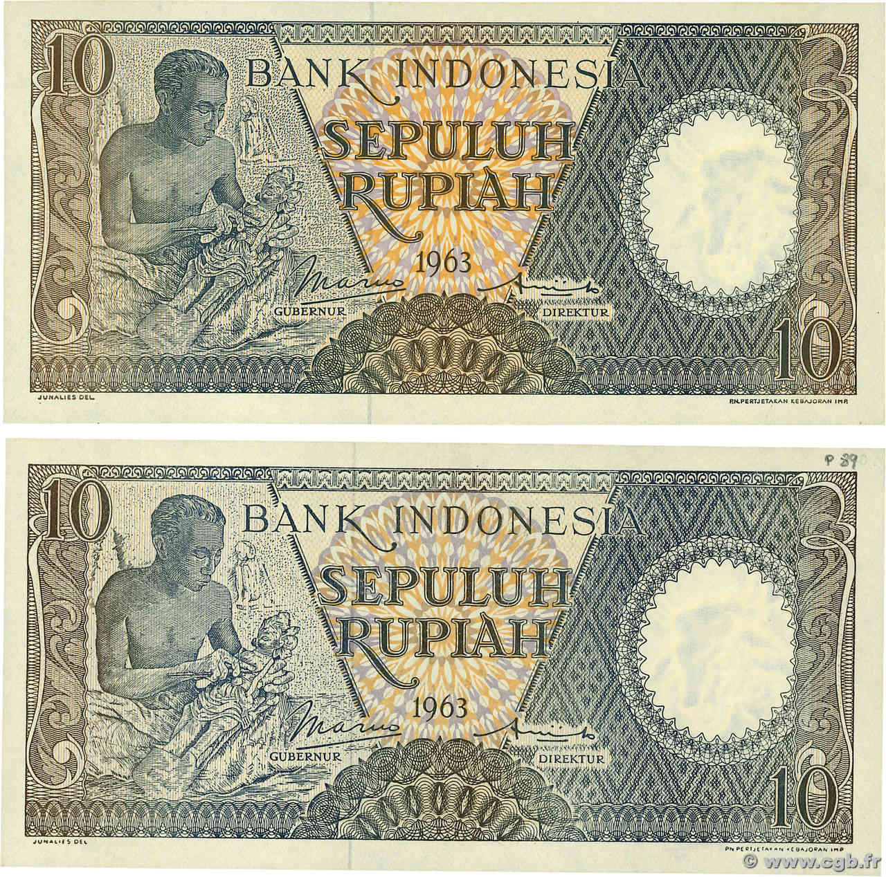 10 Rupiah Lot INDONESIA  1963 P.089 FDC