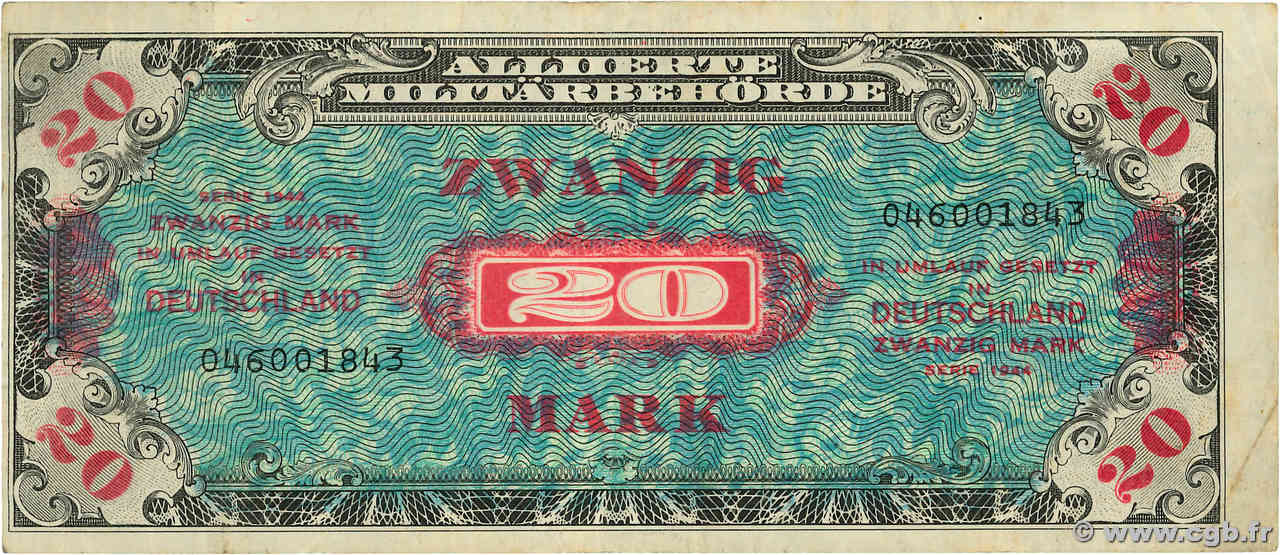 20 Mark DEUTSCHLAND  1944 P.195a SS