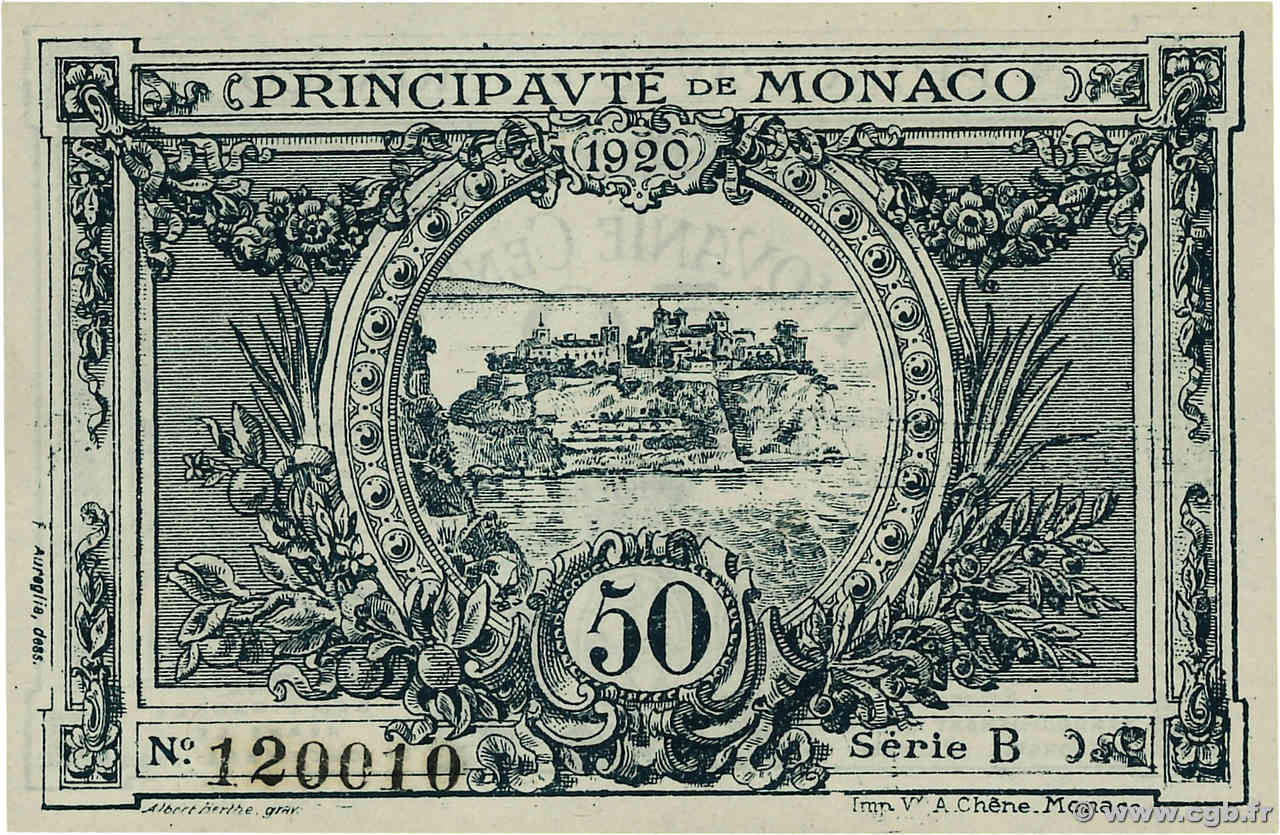 50 Centimes MONACO  1920 P.03a SC+