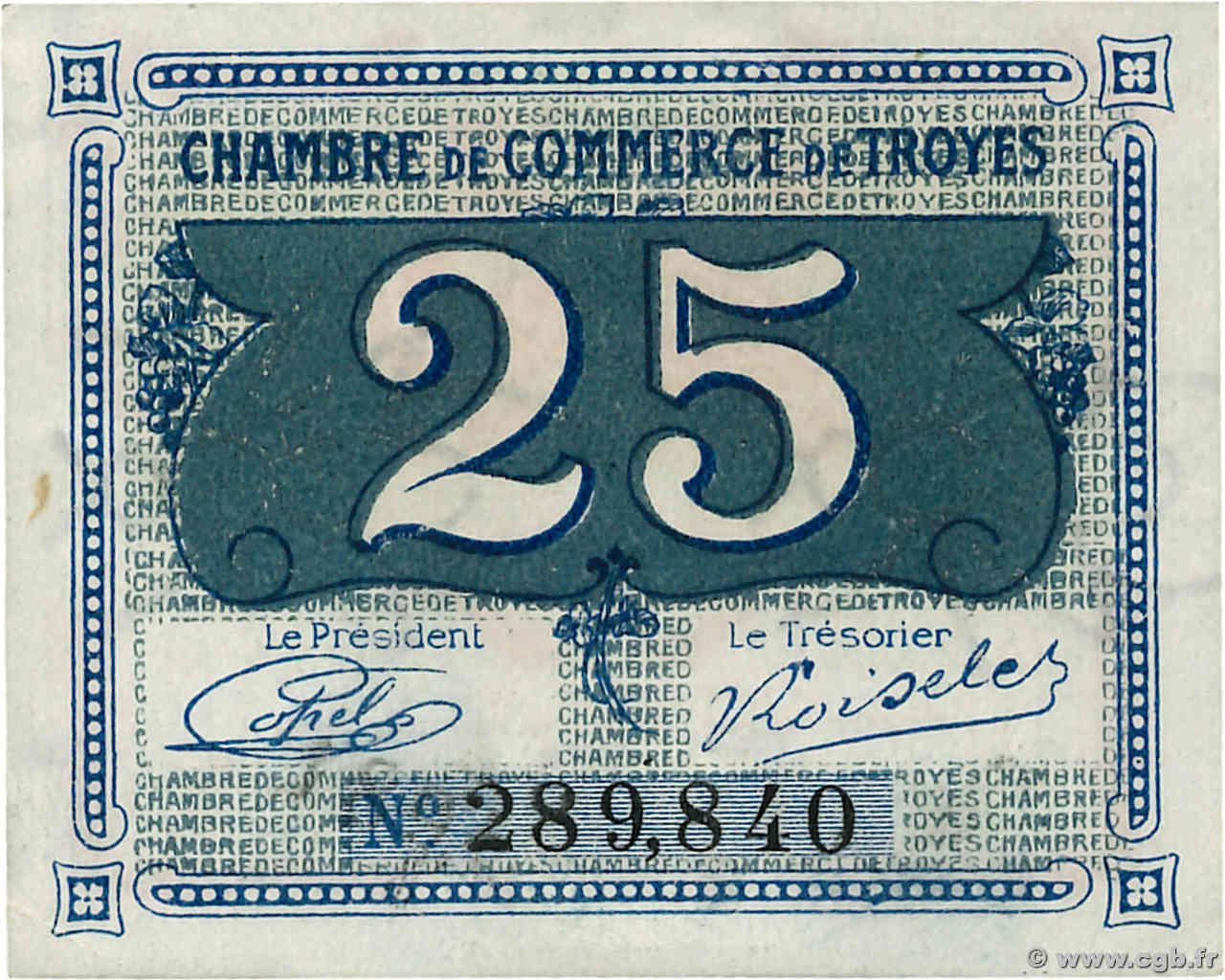 25 Centimes FRANCE régionalisme et divers Troyes 1918 JP.124.15 SPL