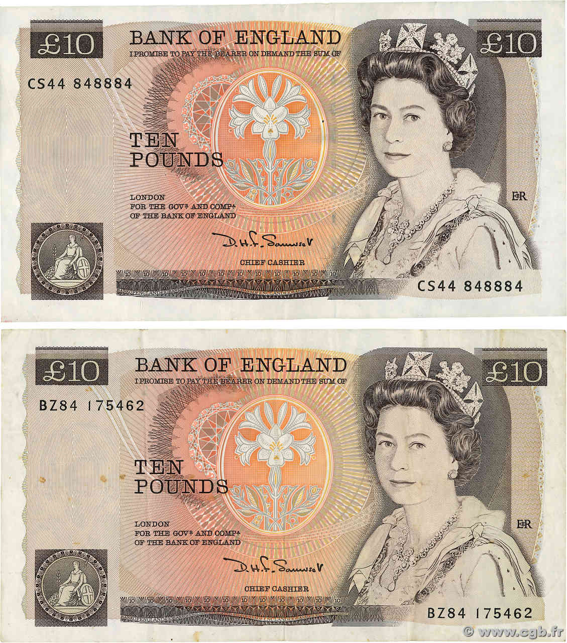 10 Pounds Lot ANGLETERRE  1987 P.379c pr.TTB