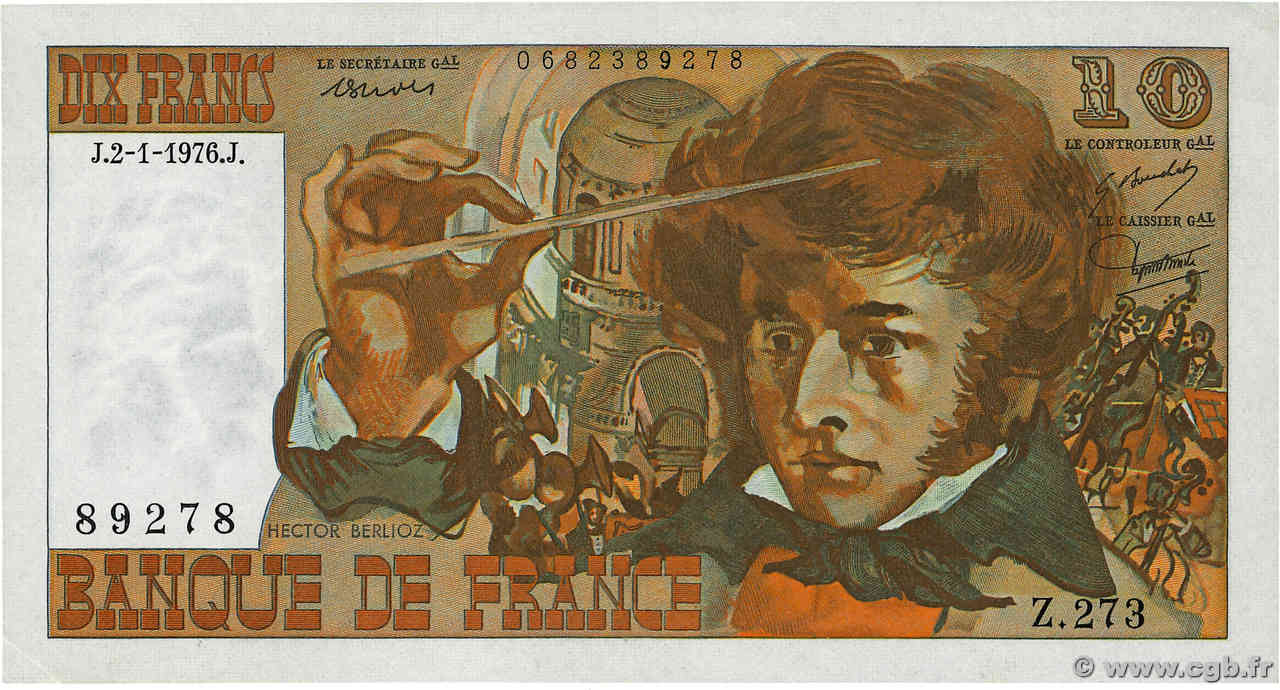10 Francs BERLIOZ FRANCE  1976 F.63.16 SUP