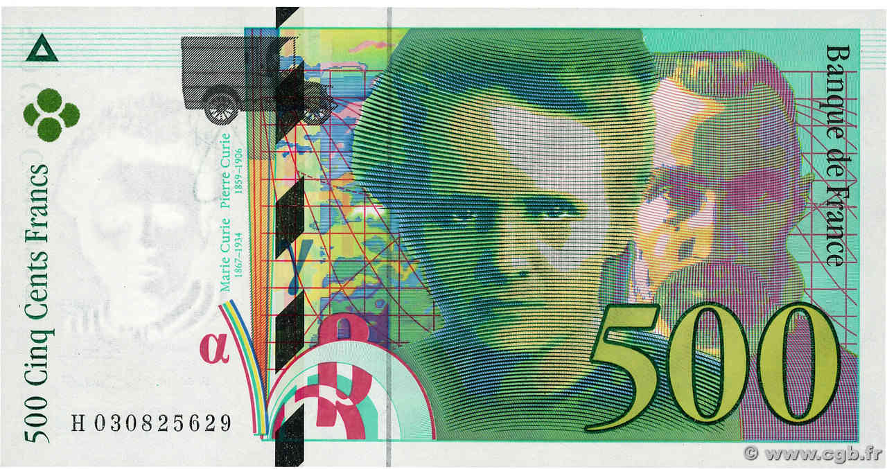 500 Francs PIERRE ET MARIE CURIE FRANCIA  1994 F.76.01 q.FDC