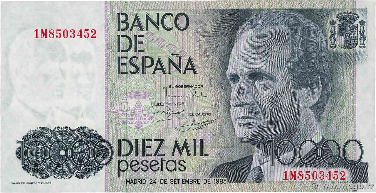 10000 Pesetas ESPAGNE  1985 P.161 TTB+