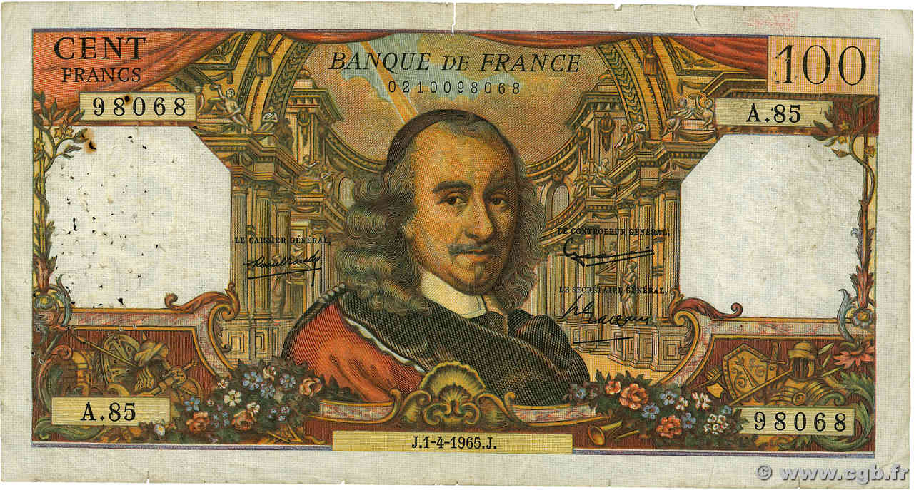 100 Francs CORNEILLE FRANCIA  1965 F.65.07 B