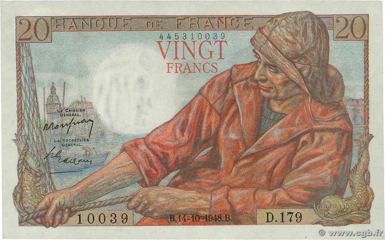 20 Francs PÊCHEUR FRANCE  1948 F.13.13 SUP+