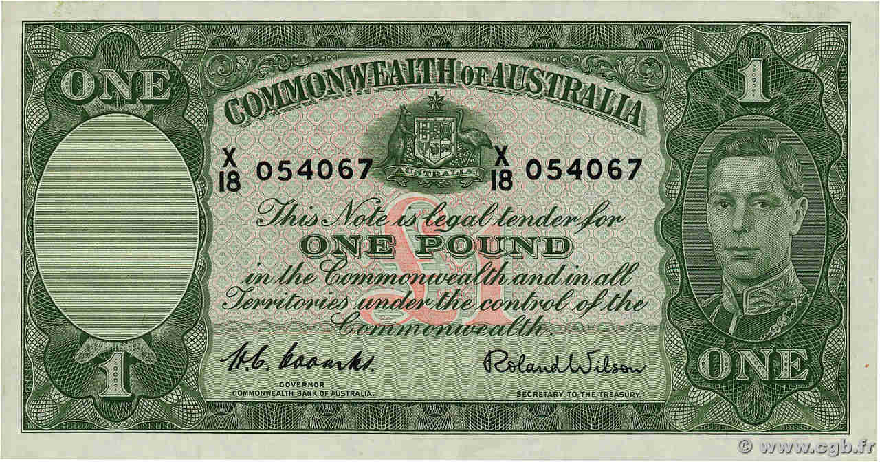 1 Pound AUSTRALIA  1952 P.26d XF+