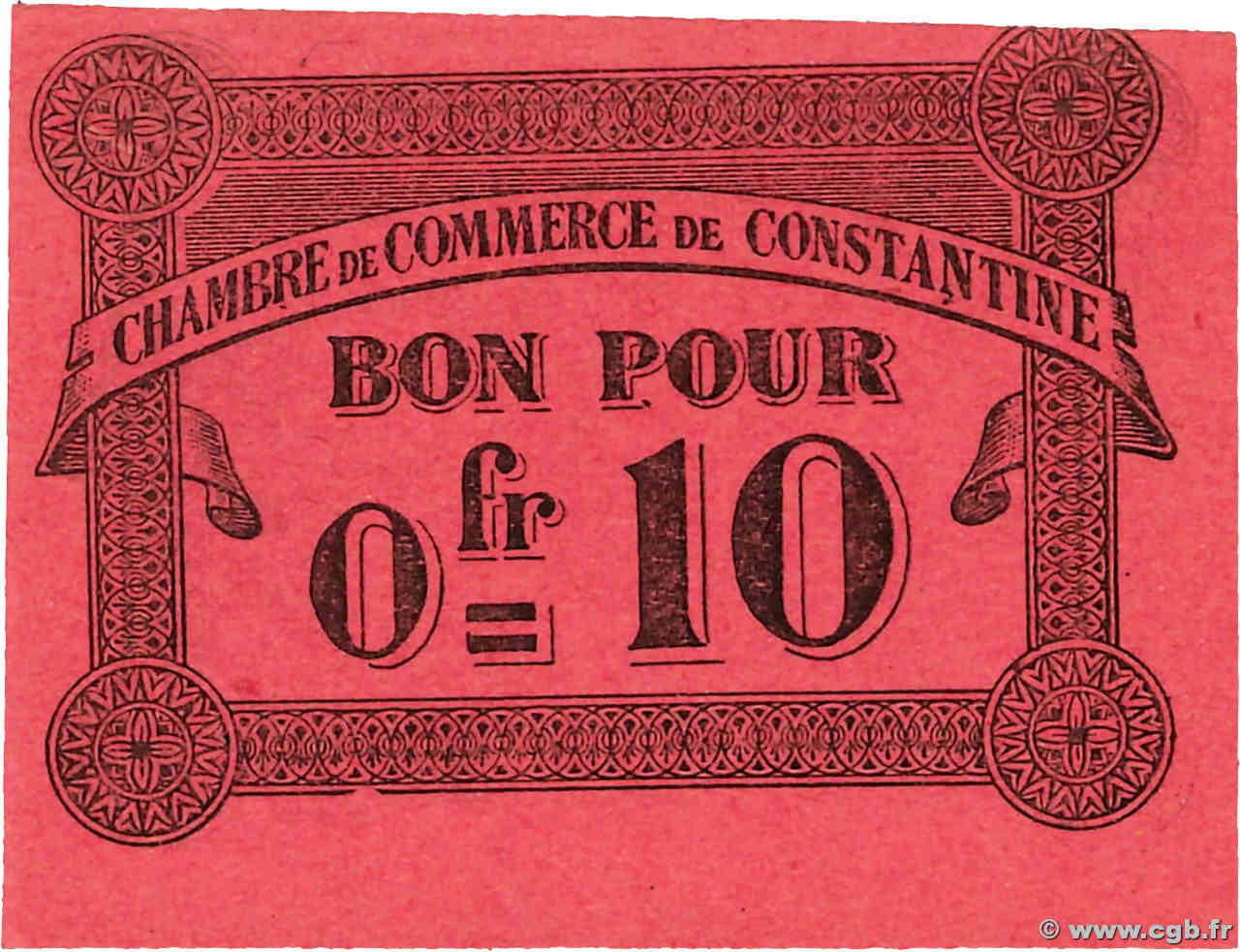 10 Centimes ALGÉRIE Constantine 1915 JP.140.47 SPL