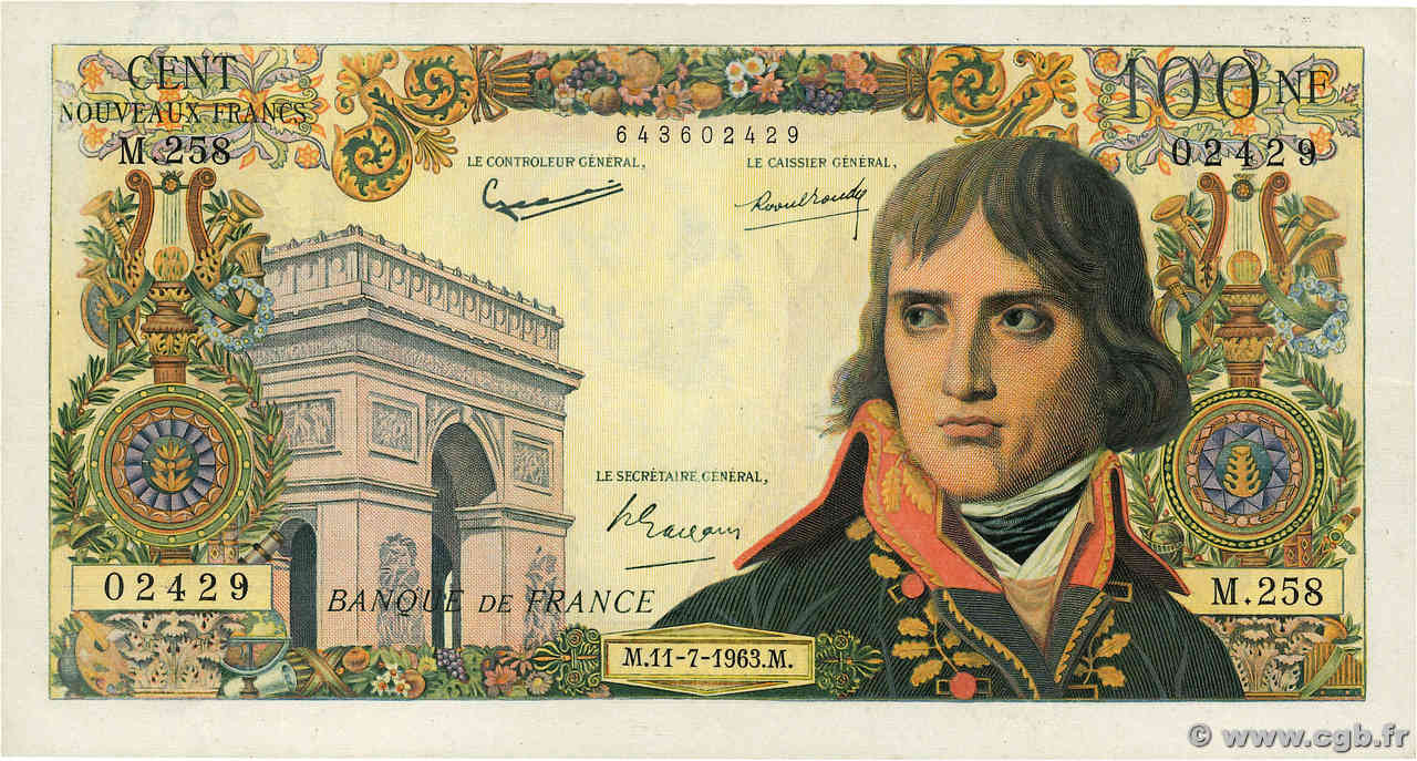 100 Nouveaux Francs BONAPARTE FRANKREICH  1963 F.59.22 fSS