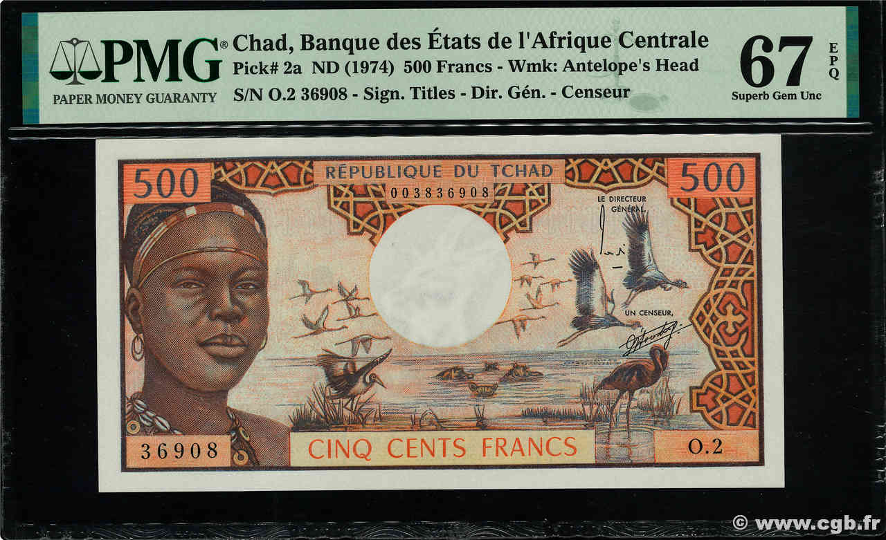 500 Francs TCHAD  1974 P.02a NEUF