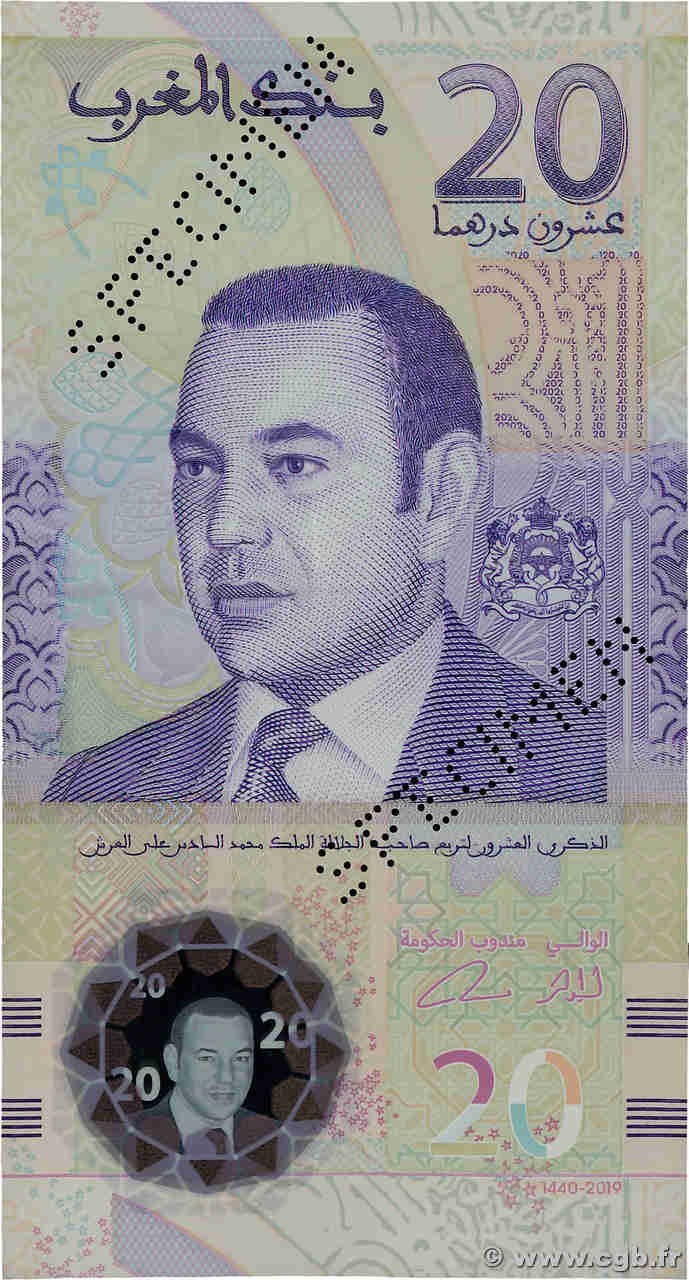 20 Dirhams Spécimen MAROC  2019 P.(W78) TTB+