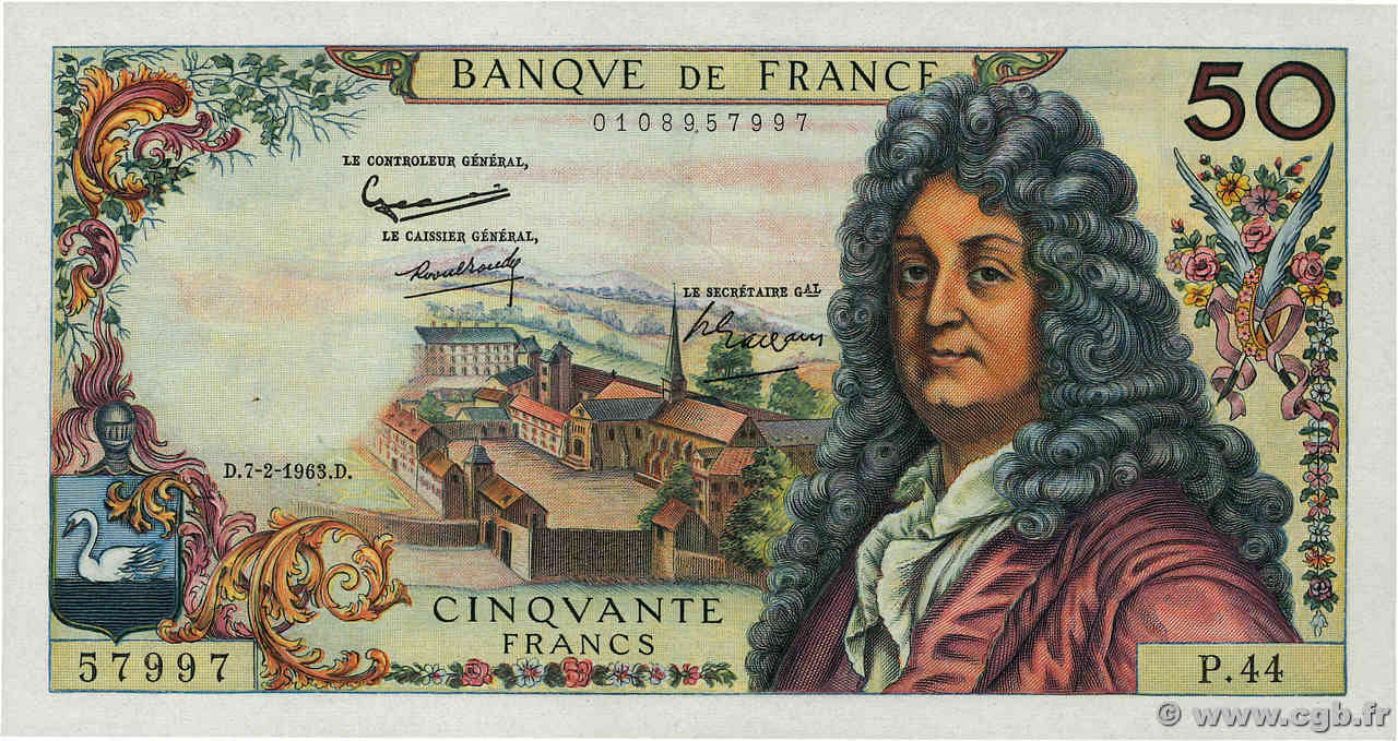 50 Francs RACINE FRANCE  1963 F.64.04 pr.SPL