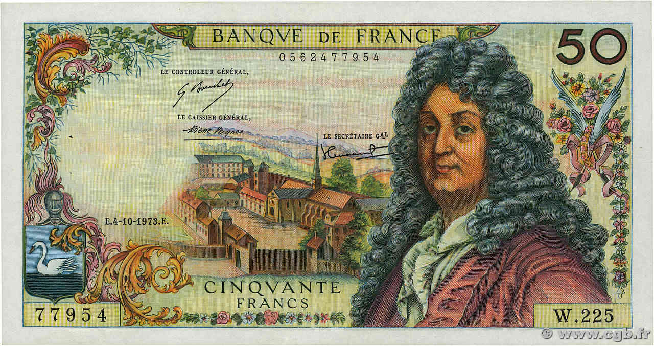 50 Francs RACINE FRANCE  1973 F.64.24 SUP