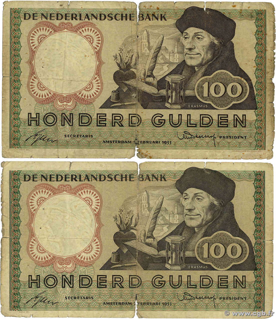 100 Gulden Lot PAYS-BAS  1953 P.088 B