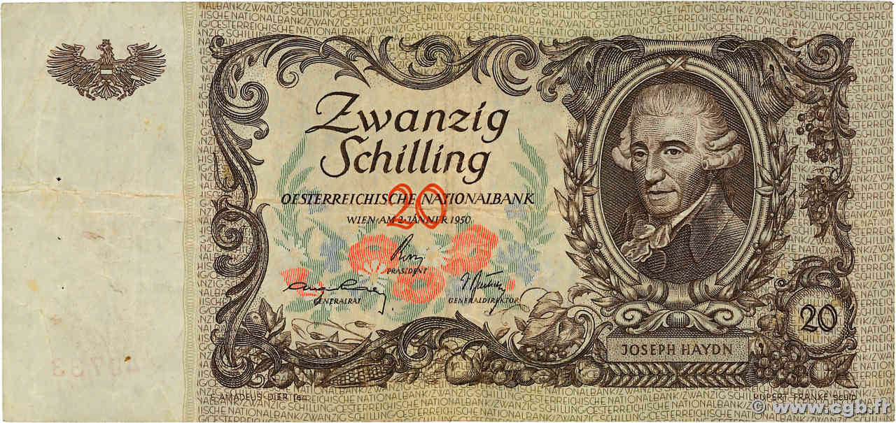 20 Schilling AUTRICHE  1950 P.129a TB+