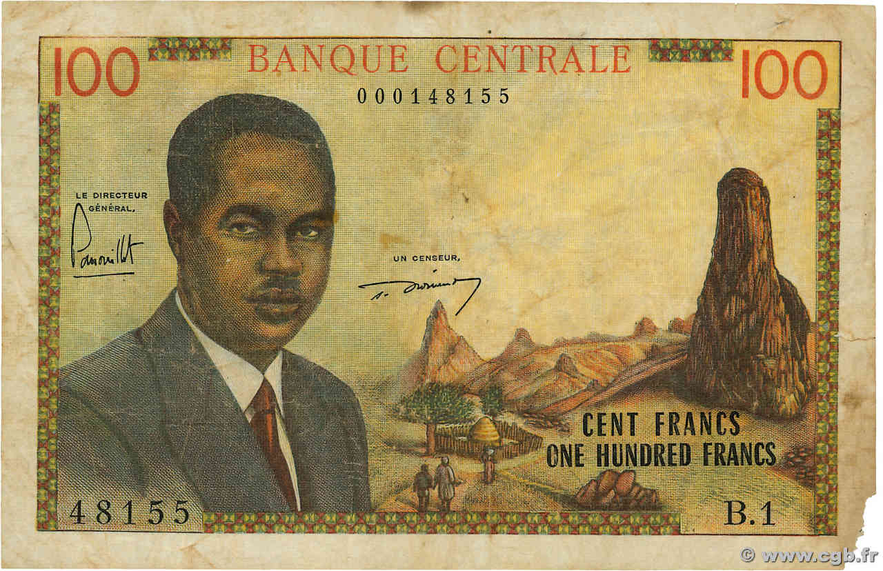 100 Francs CAMERúN  1962 P.10a RC+