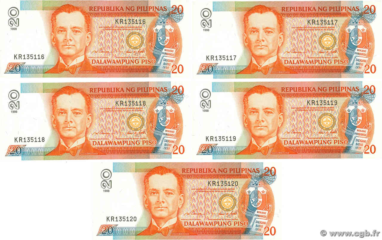 20 Piso Consécutifs FILIPINAS  1998 P.182b SC+