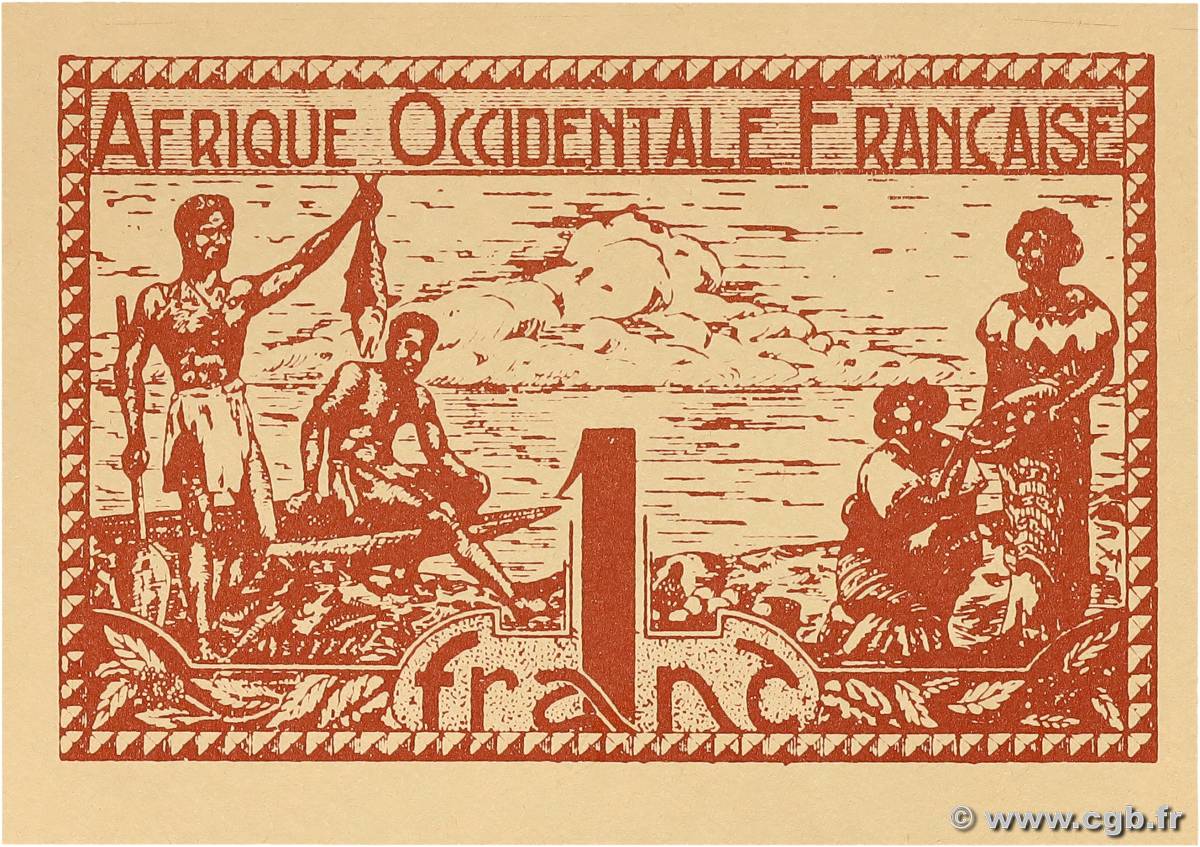 1 Franc FRENCH WEST AFRICA  1944 P.34a ST