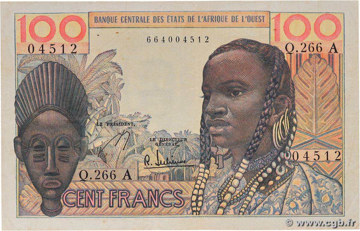 100 Francs ÉTATS DE L AFRIQUE DE L OUEST  1965 P.101Ag TTB