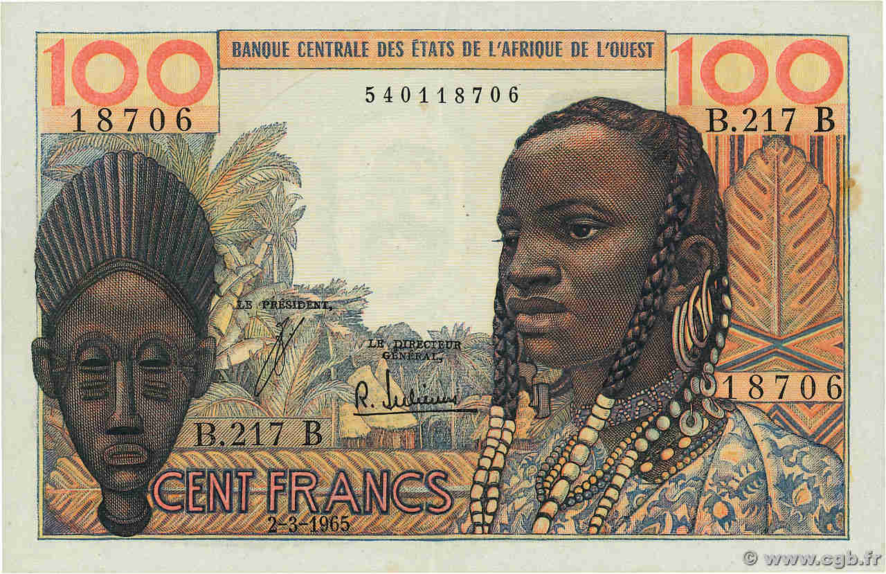 100 Francs ÉTATS DE L AFRIQUE DE L OUEST  1965 P.201Be SUP