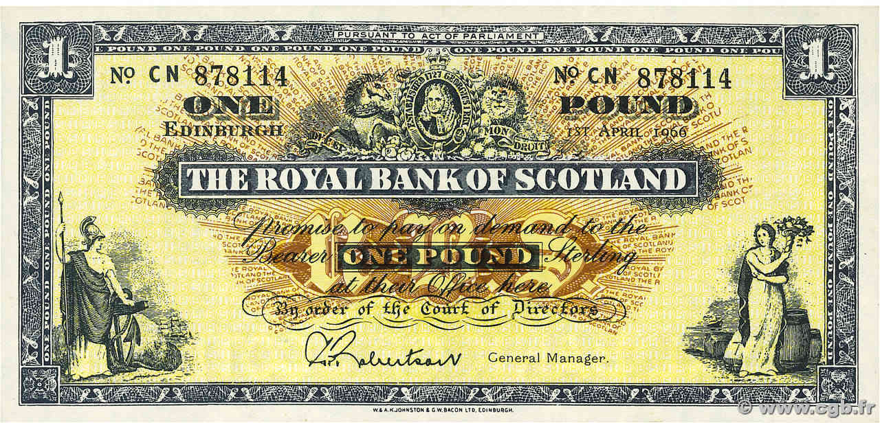 1 Pound SCOTLAND  1960 P.324b XF+