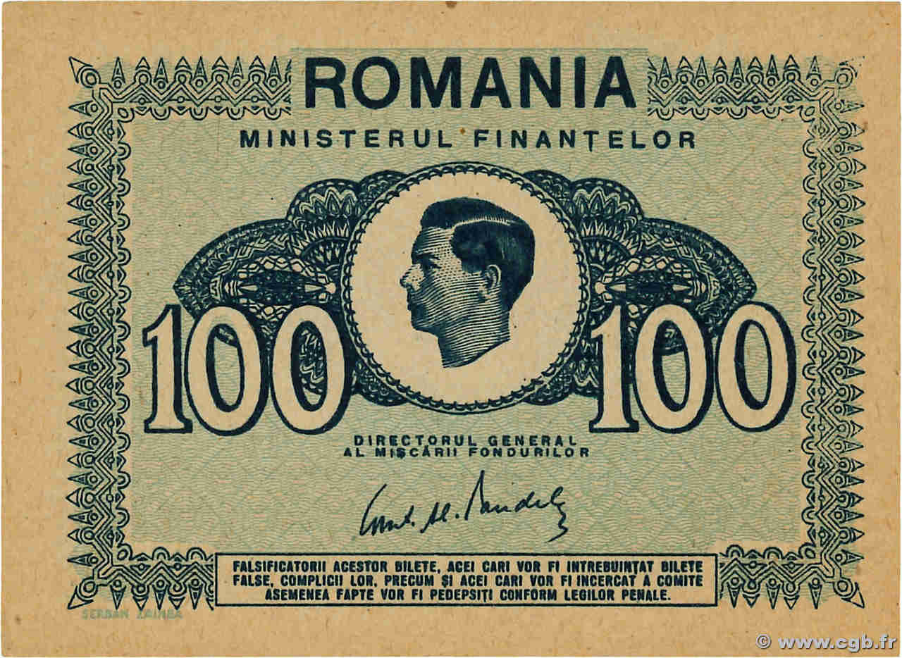 100 Lei ROMANIA  1945 P.078 UNC-