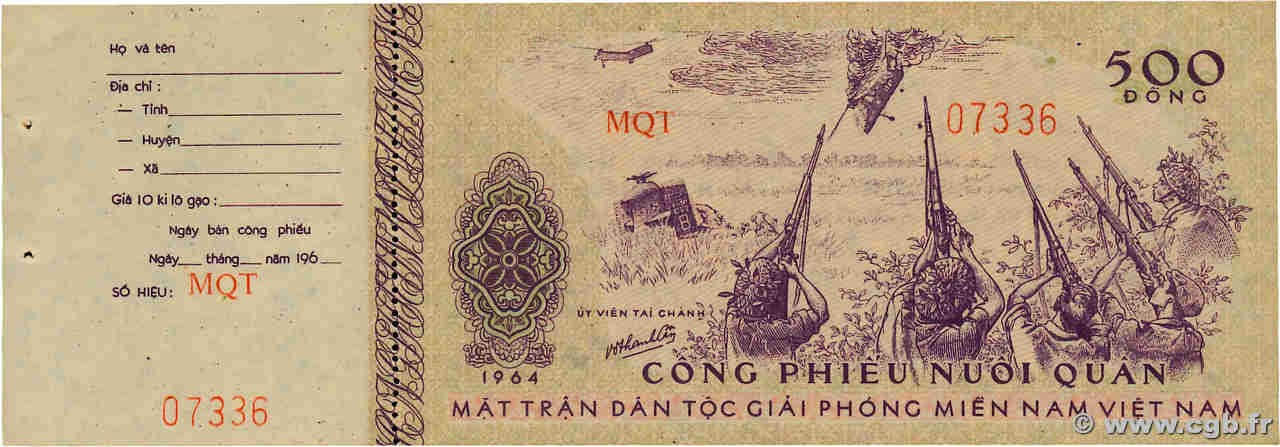 500 Dong VIETNAM  1964 P.- AU