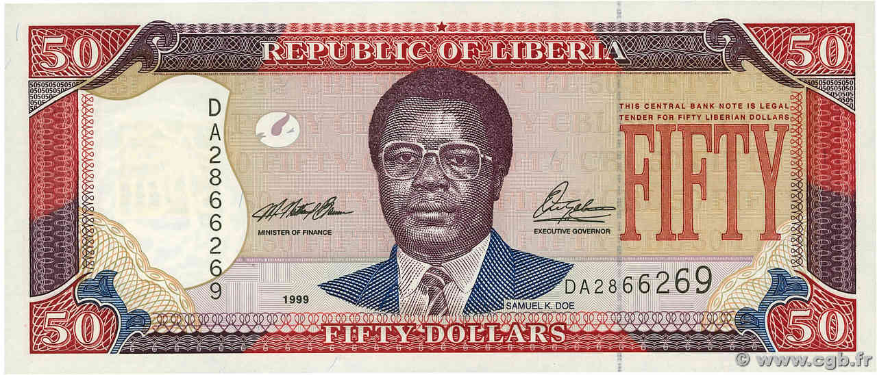 50 Dollars LIBERIA  1999 P.24 UNC