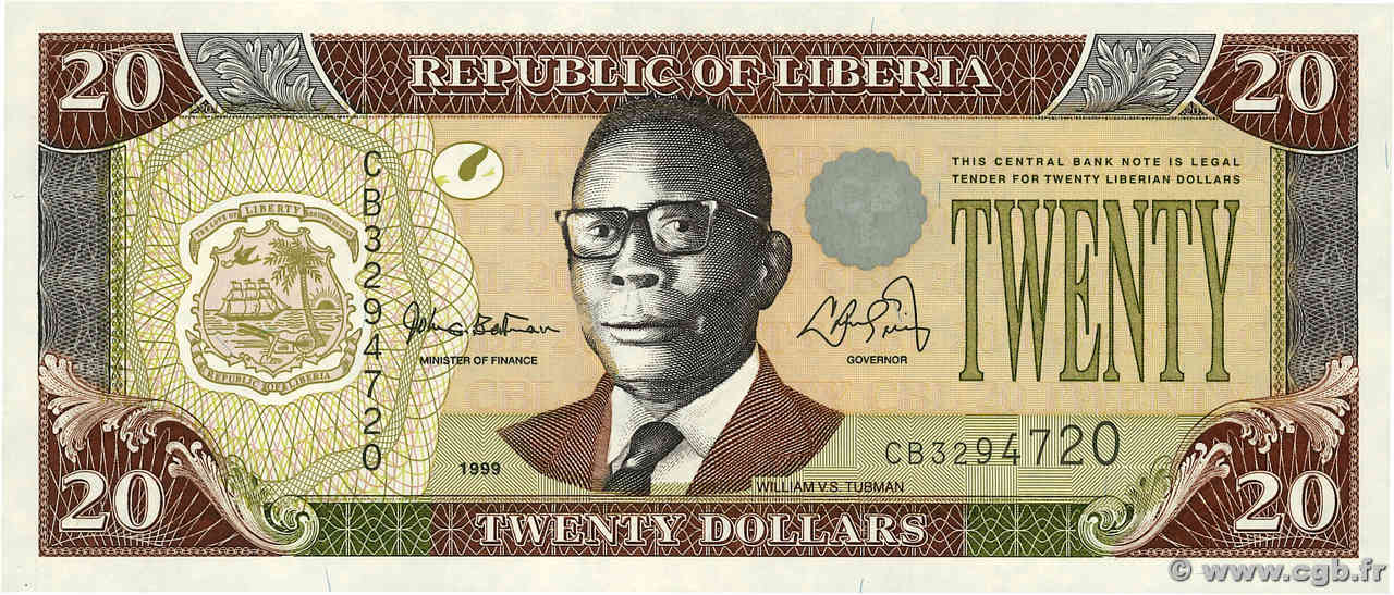 20 Dollars LIBERIA  1999 P.23a UNC