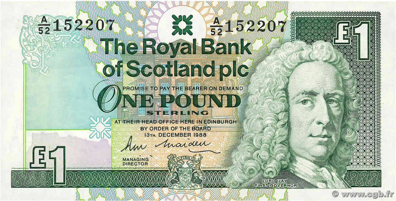 1 Pound SCOTLAND  1988 P.351a FDC