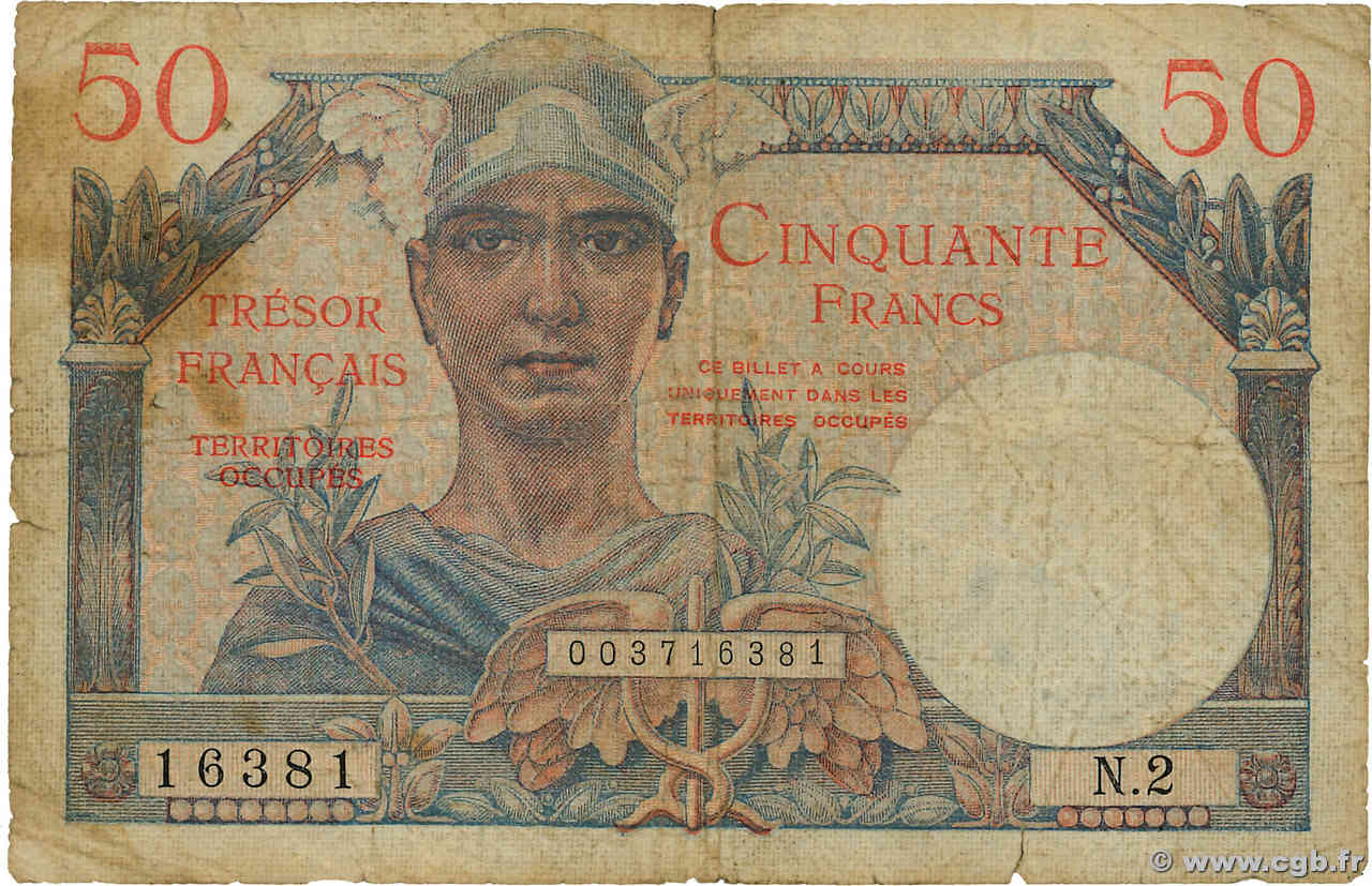 50 Francs TRÉSOR FRANÇAIS FRANCE  1947 VF.31.02 B