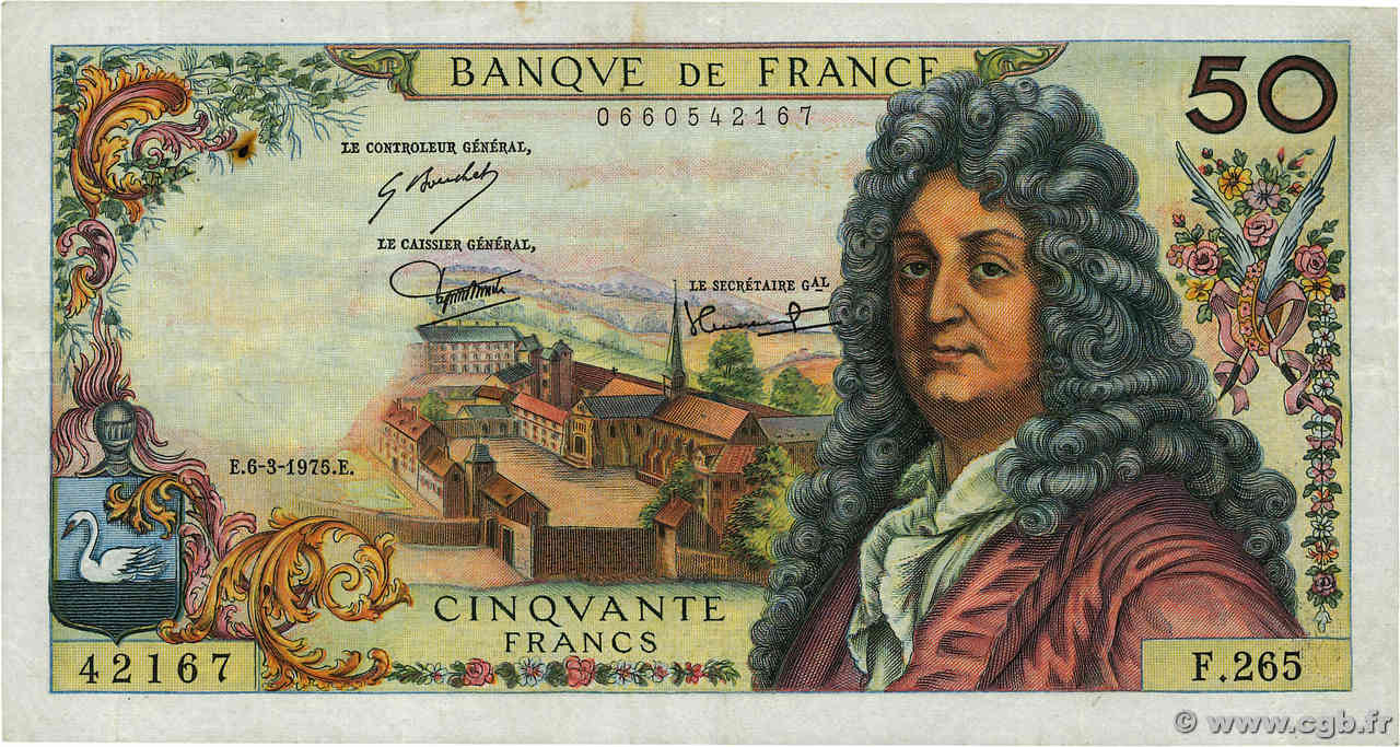 50 Francs RACINE FRANCE  1975 F.64.29 TB+